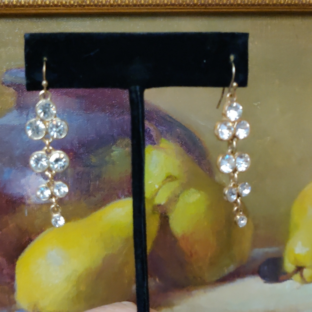 Clear Rhinestone Drop Earrings 131 12$